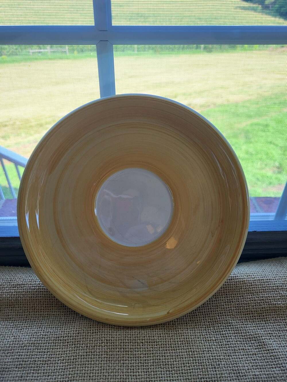 Studio Nova Hand Painted Yellow Swirl Ceramic Salad Plate